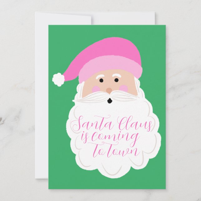 Carte photo de Noël Pink Père Noël (Devant)