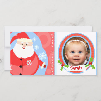 Carte photo de Noël pour enfants drôle personnalis