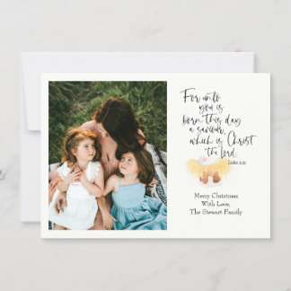 Carte photo de Noël Religuë Luke Bible Verse