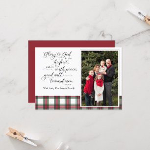 Carte photo de Noël Religuë Luke Bible Verse