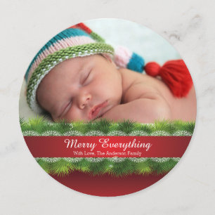 Carte photo de Noël Round Pine & Lace