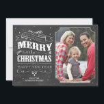 Carte photo de Noël Rustic Chalkboard<br><div class="desc">7x5 Rustic Chalkboard carte photo de Noël. Personnalisable . Partie d'une collection.</div>