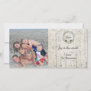 Carte photo de Noël rustique Groupe Birchwood
