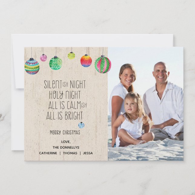 Carte photo de Noël Silentish Night Funky (Devant)