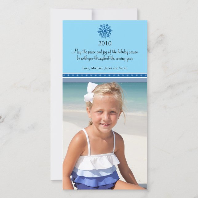 Carte photo de Noël Snowflake (Devant)