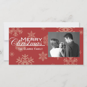 Carte photo de Noël Snowflake