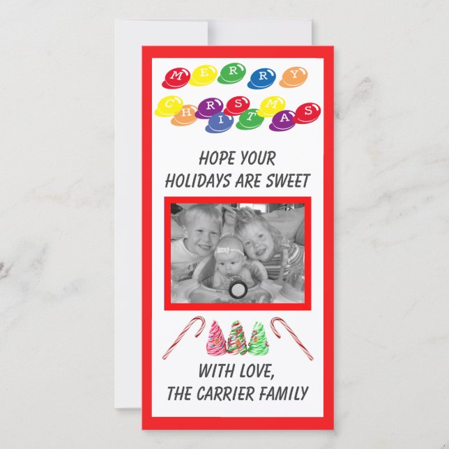 Carte photo de Noël Sweet Candy (Devant)