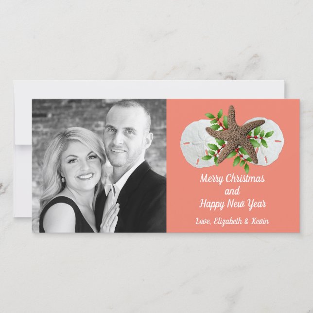 Carte photo de Noël Tropical de Swag Beach Shells (Devant)