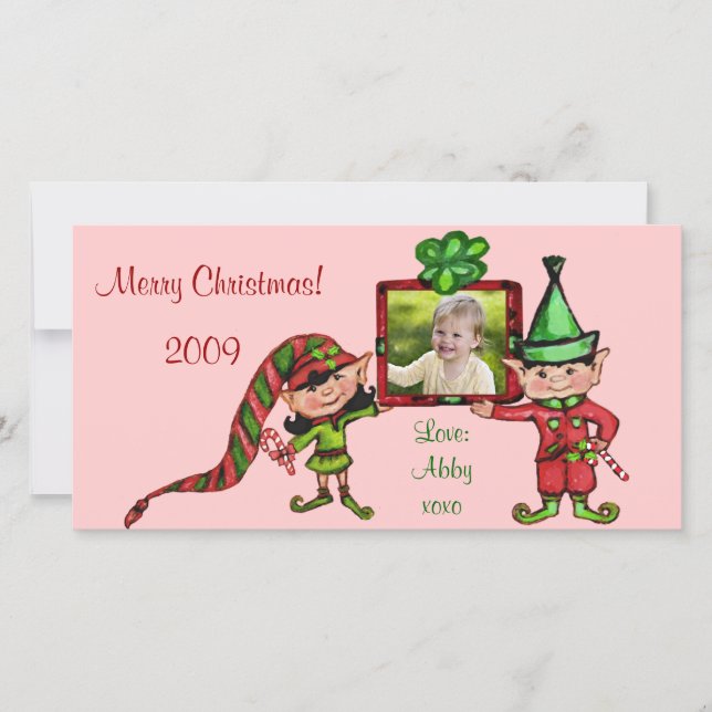Carte photo de Noël Vintage (Devant)