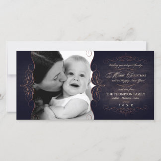 Carte photo de Noël vintage Soll Chalkboard