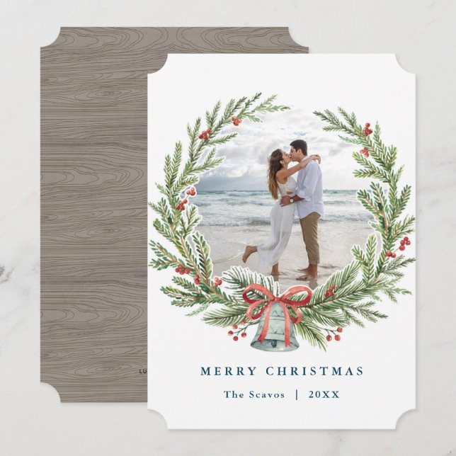 Carte photo de Noël Wreath (Devant / Derrière)