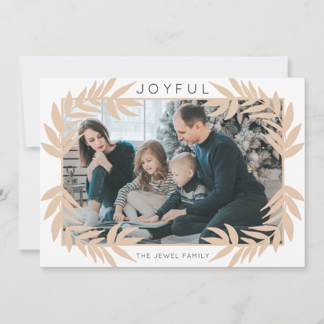 Carte photo de papier de vacances de feuille (Devant)