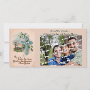 Carte photo de Pâques chrétienne Croix de ne m'o