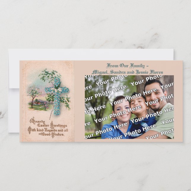 Carte photo de Pâques chrétienne | Croix de ne m'o (Devant)
