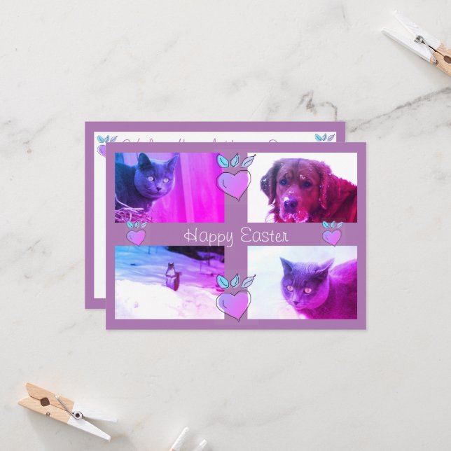 Carte Photo de Pâques personnalisée (Devant/Arrière en situation)