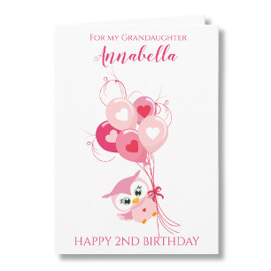 Carte Photo de petite-fille pour son deuxième anniversai
