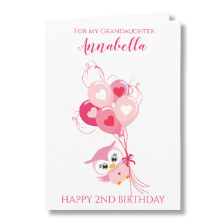 Carte Photo de petite-fille pour son deuxième anniversai