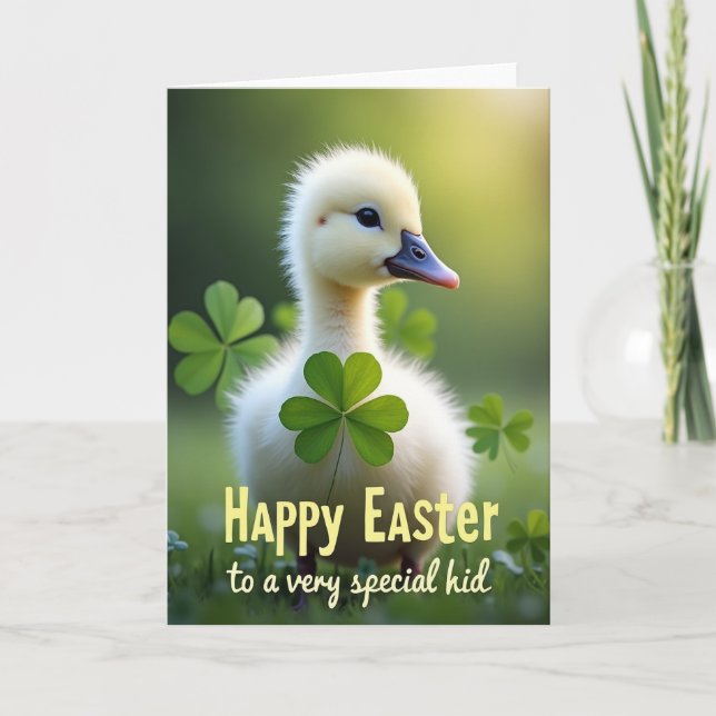 Carte photo de poussin printanier mignon (Devant)