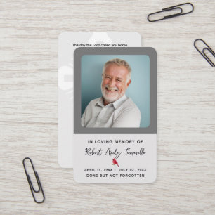 Carte photo de prière commémorative des funéraille
