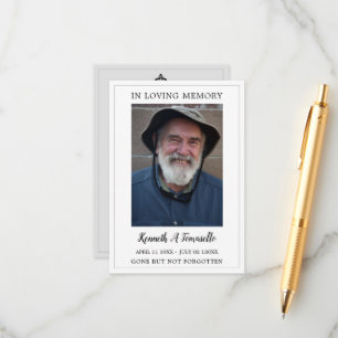 Carte photo de prière commémorative funéraire simp
