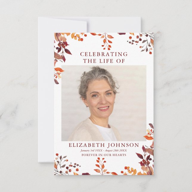 Carte photo de prière funéraire du mémorial de l'a (Devant)