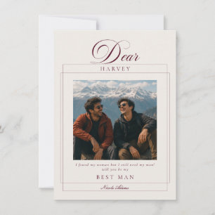 Carte photo de proposition de mariage pour le témo