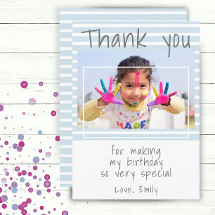 Carte photo de remerciement d'anniversaire