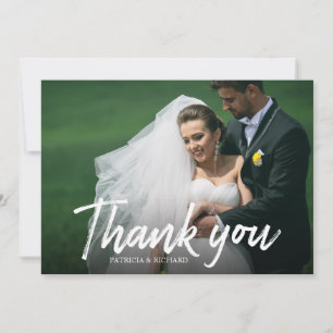 Carte Photo de remerciement de mariage en calligraphie é