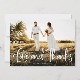 Carte Photo de remerciement de mariage mignon amour et m
