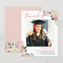 Carte photo de remise des diplômes Floral Poussiér