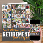 Carte Photo de retraite Collage 30 Photo de nous tous<br><div class="desc">Créez votre grande carte de retraite. Le modèle photo est prêt pour vous d'ajouter 30 de vos photos préférées qui sont affichées en format carré / instagram dans un simple montage photo style grille. Le recto de la carte de retraite est écrit avec une typographie et un script de brosse...</div>