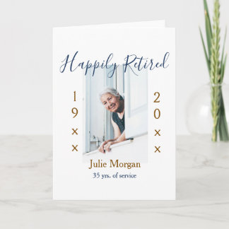 Carte photo de retraite heureuse 19XX-20XX ANS DE SERVIC