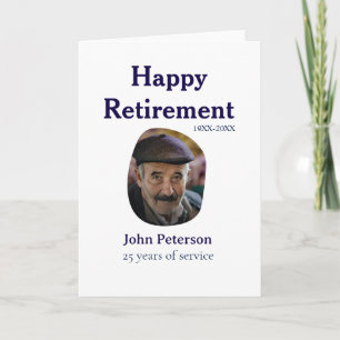 Carte photo de retraite heureuse 25 ans de service nom