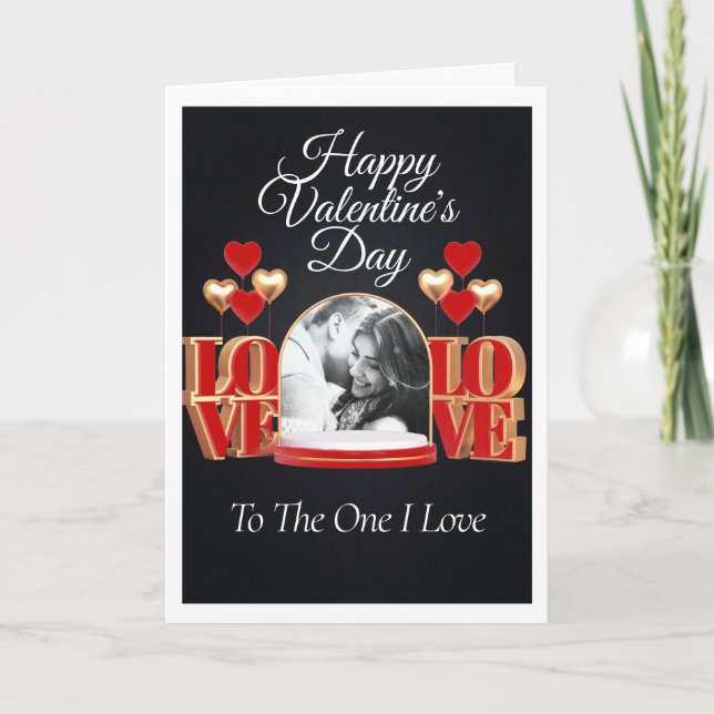 Carte photo de Saint-Valentin noir et rouge person (Devant)
