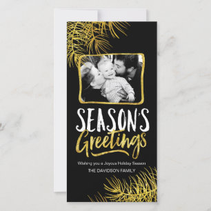 Carte photo de salutation de la saison d'or