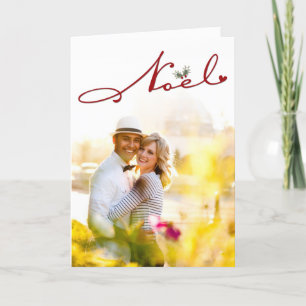 Carte photo de salutations de vacances de gui de