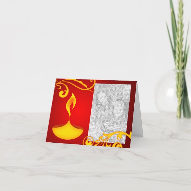 carte photo de salutations diwali : belle lumière (Devant)