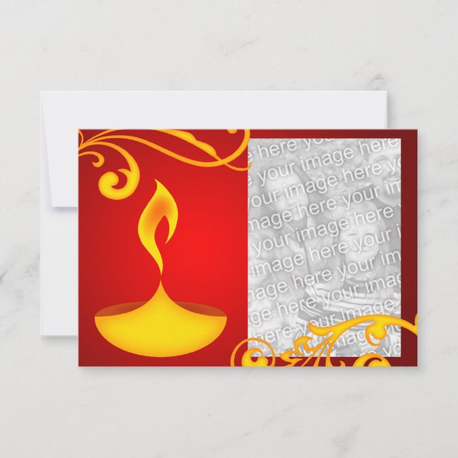 carte photo de salutations diwali : belle lumière (Devant)