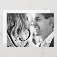 Carte photo de save the date Big Ampersand noir et