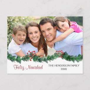 Carte photo de script espagnol Feliz Navidad
