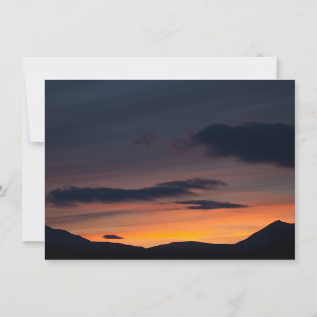 Carte photo de silhouette de montagne Sunset (Devant)