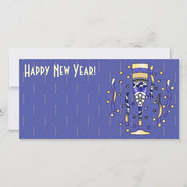 Carte photo de toast du Nouvel An (Devant)