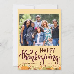 Carte photo de vacances à bon thanksgiving