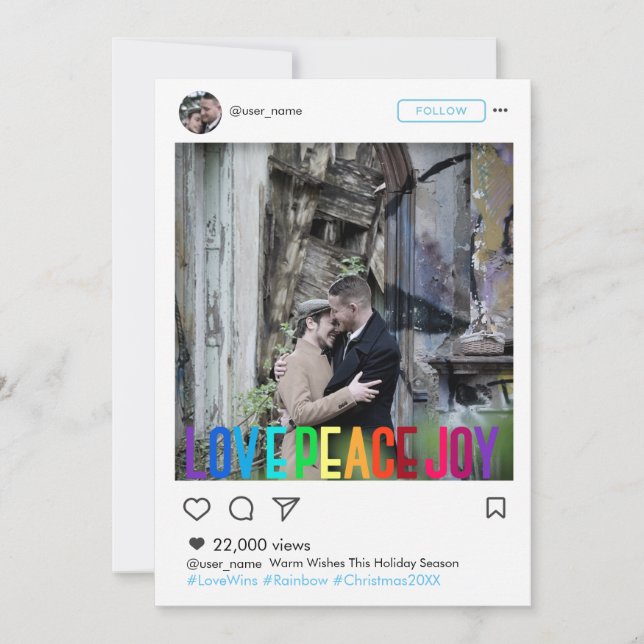 Carte photo de vacances arc-en-ciel Insta Frame (Devant)
