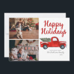 Carte photo de vacances - Camion Rouge Vintage<br><div class="desc">Faites ce Noël joyeux et lumineux avec notre Camion Rouge en carte photo de neige. Il n'y a rien de tel qu'obtenir un carte photo personnalisé dans le courrier. Cette tradition peut sembler un peu démodée à certains, mais beaucoup de gens l'apprécient encore. Vous pouvez trouver des kiosques dans de...</div>