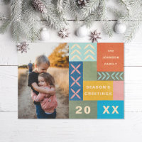 Carte photo de vacances Coloré Quilt