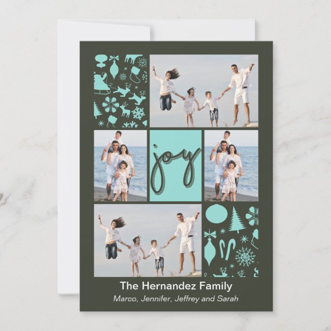 Carte photo de vacances de motif de Noël assorti (Devant)