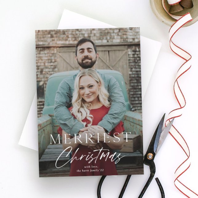 Carte Photo de vacances de Noël avec un script minimal J (Créateur téléchargé)