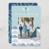 Carte photo de vacances de Noël côtier