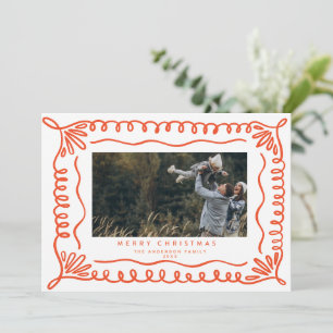 Carte photo de vacances Doodle Frame
